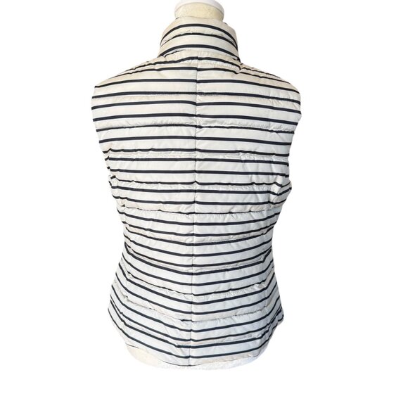 Colebrook navy blue and off white striped zip up puffer vest with pockets S - Picture 4 of 11